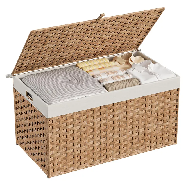hoobro-storage-baskets-panier-rangement-160l-naturel-avec-couvercle image 1