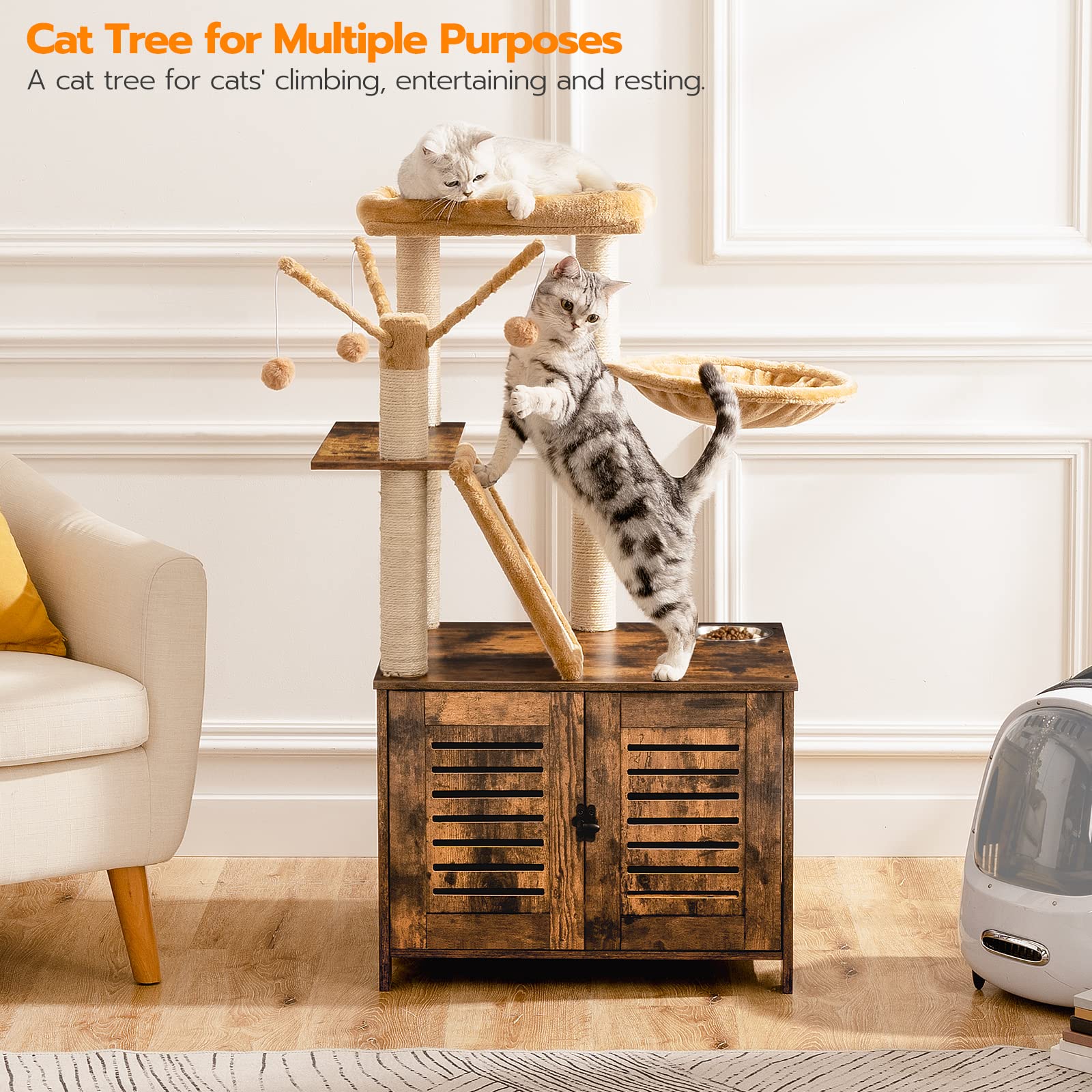 hoobro-pet-furniture-arbre-chat-marron-liti-re-hamac image 5