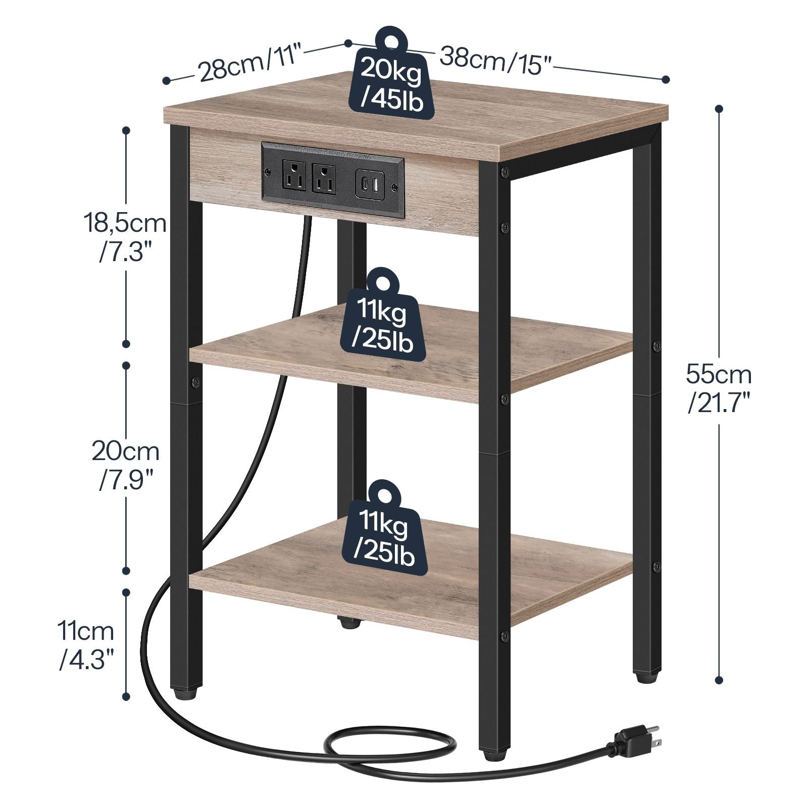 hoobro-side-tables-bout-canap-greige-prise-usb image 4