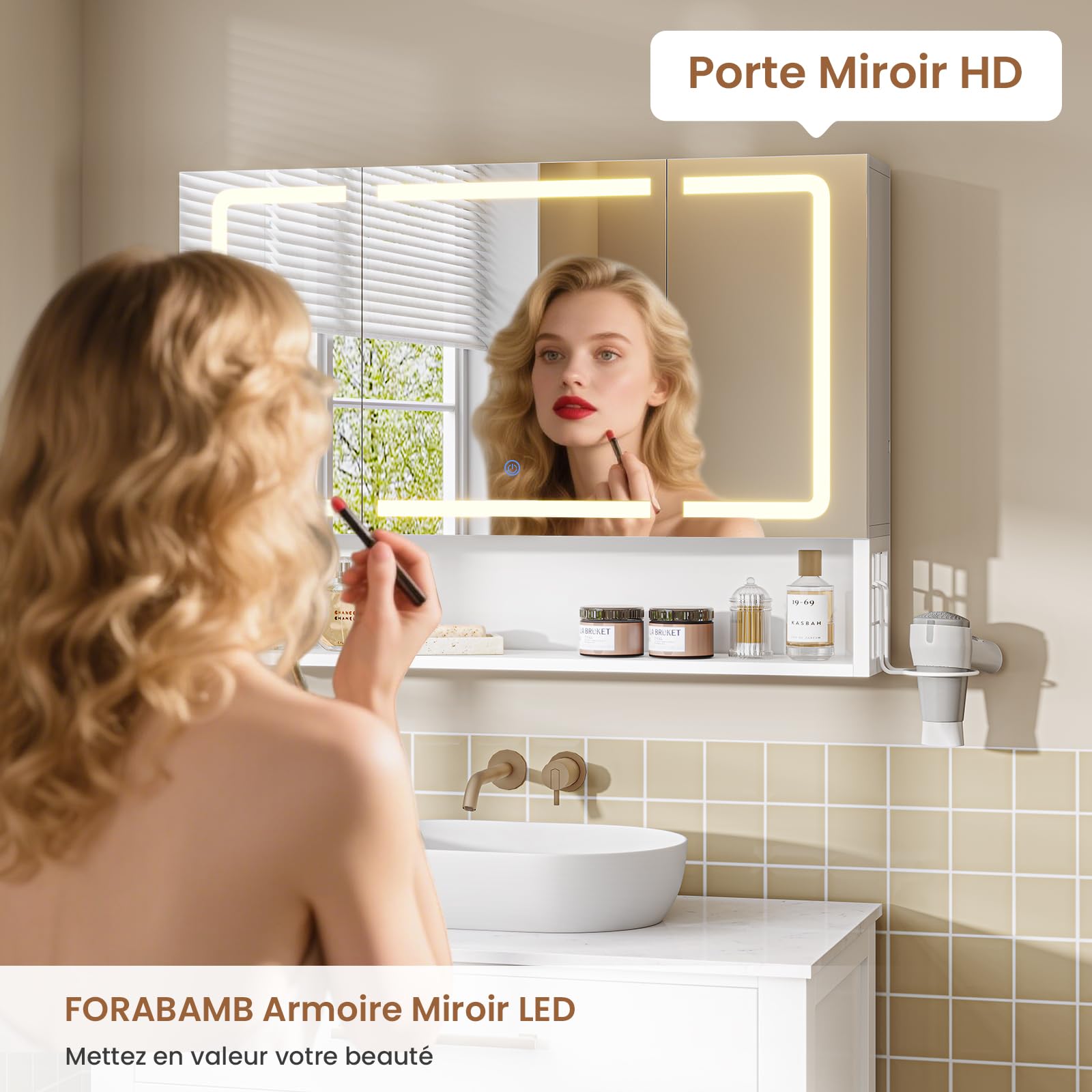 forabamb-armoires-murales-armoire-miroir-led-80-cm-blanc-prises image 2