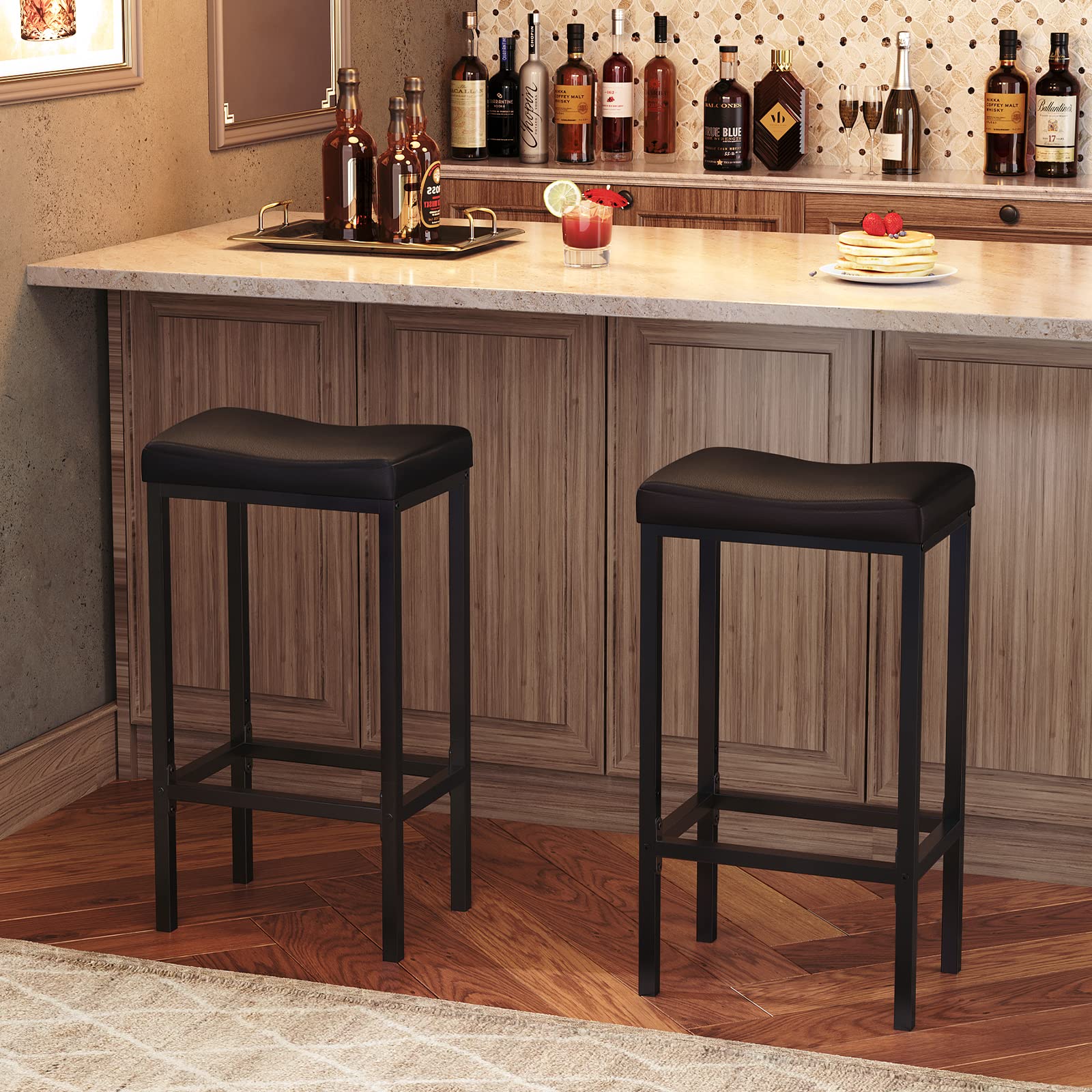 hoobro-bar-stools-lot-2-tabourets-bar-noirs-selle image 6