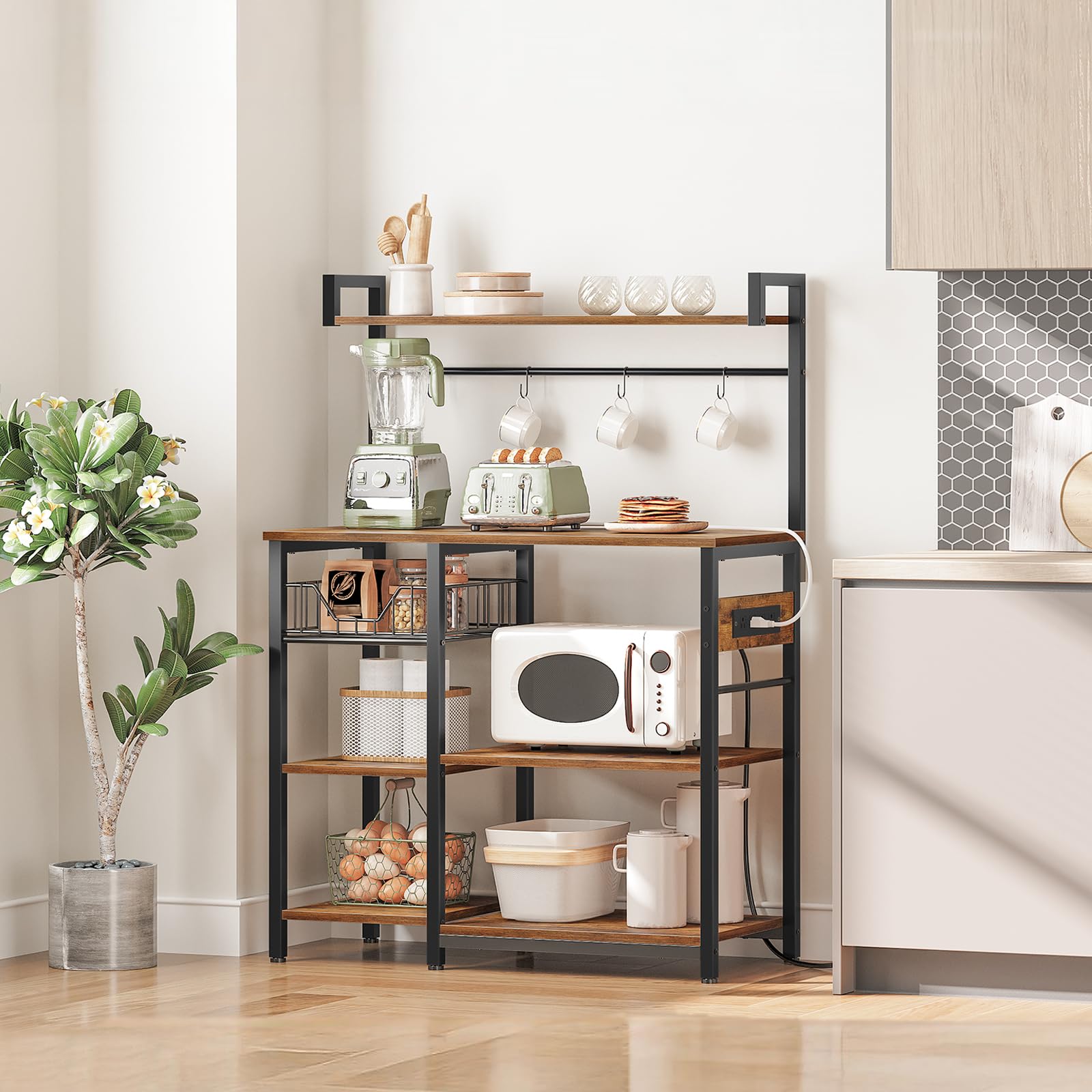 hoobro-kitchen-furniture-desserte-cuisine-marron-avec-prises image 7