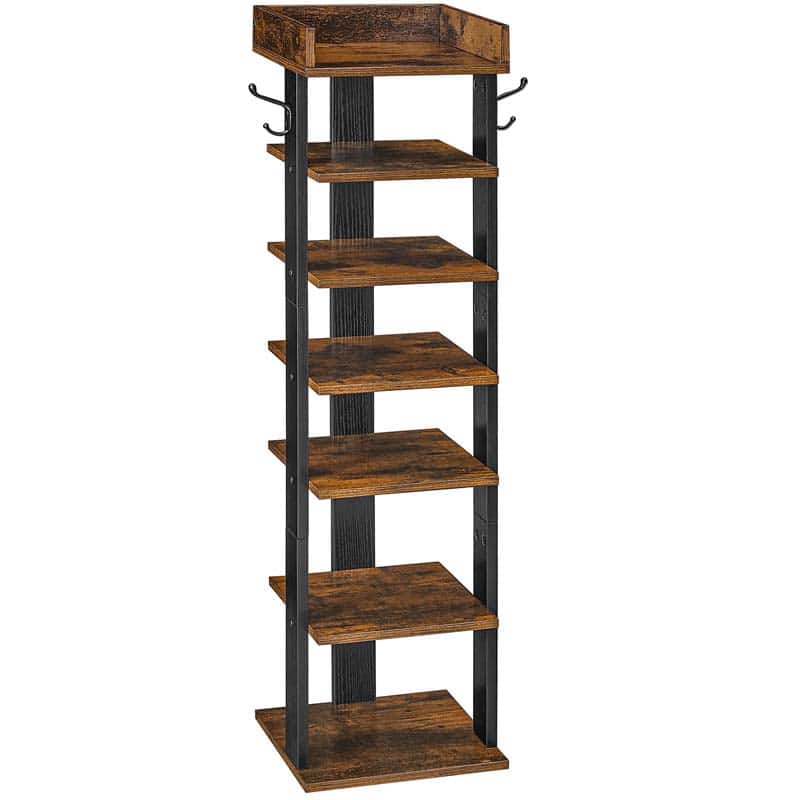 hoobro-shoe-racks-meuble-chaussures-7-niveaux-marron image 1
