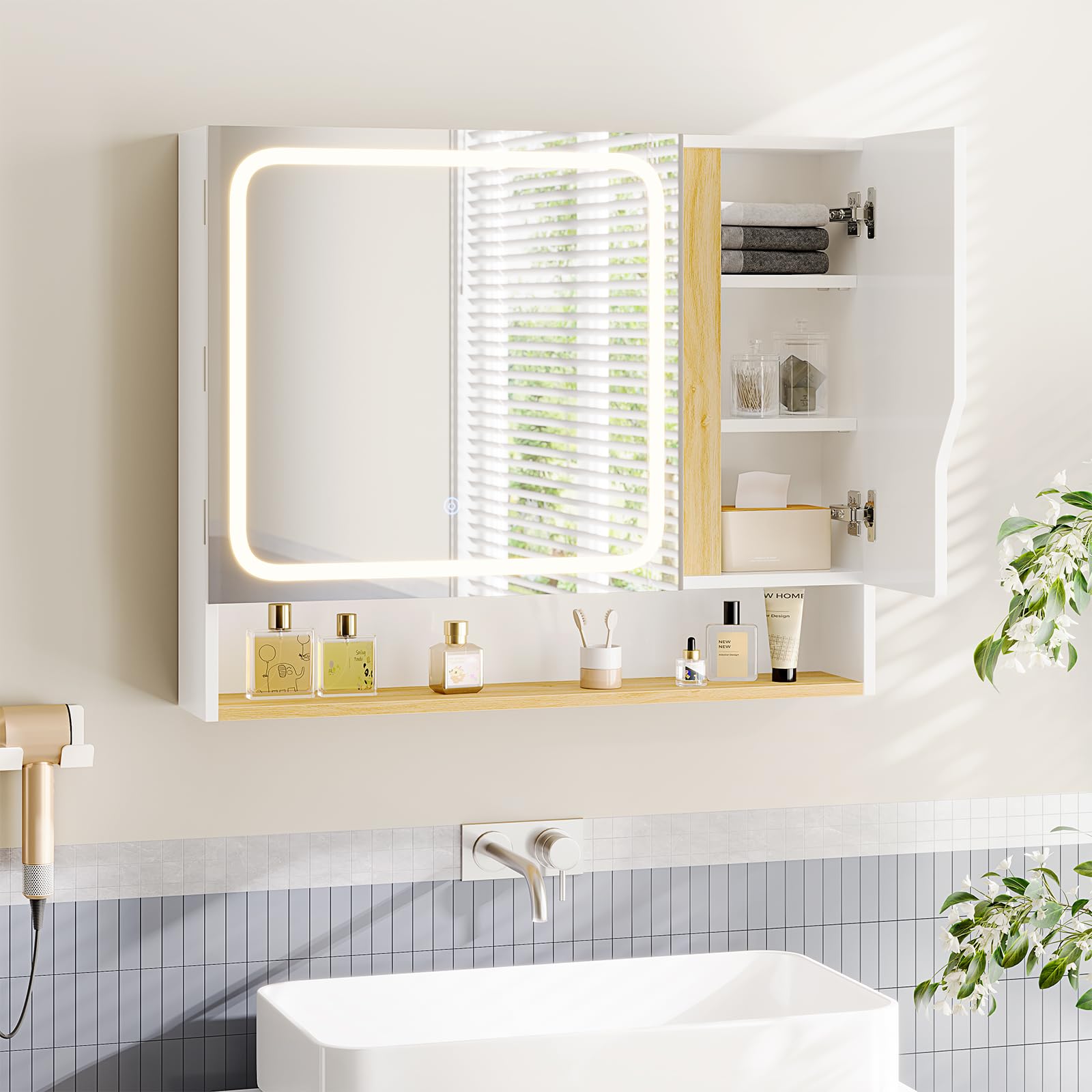 forabamb-armoires-murales-armoire-miroir-led-80-cm-blanc image 8