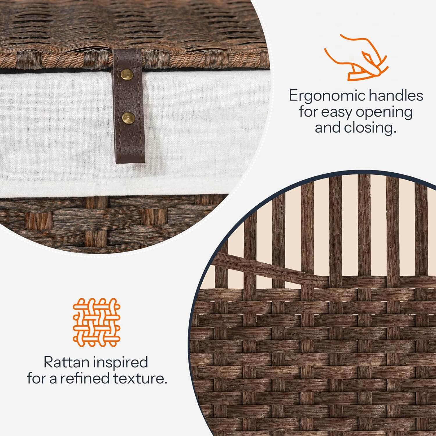 hoobro-panier-rangement-tissu-200l-couvercle-marron image 4