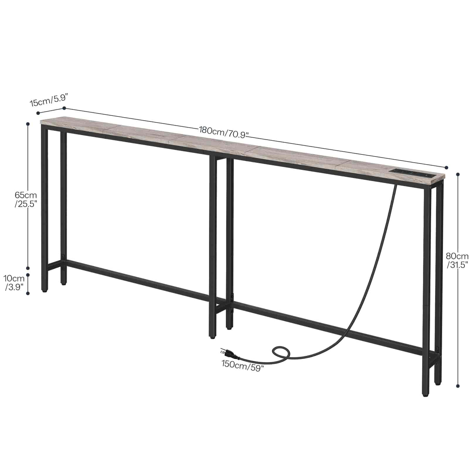 hoobro-console-table-d-entr-e-troite-greige-usb-180cm image 3