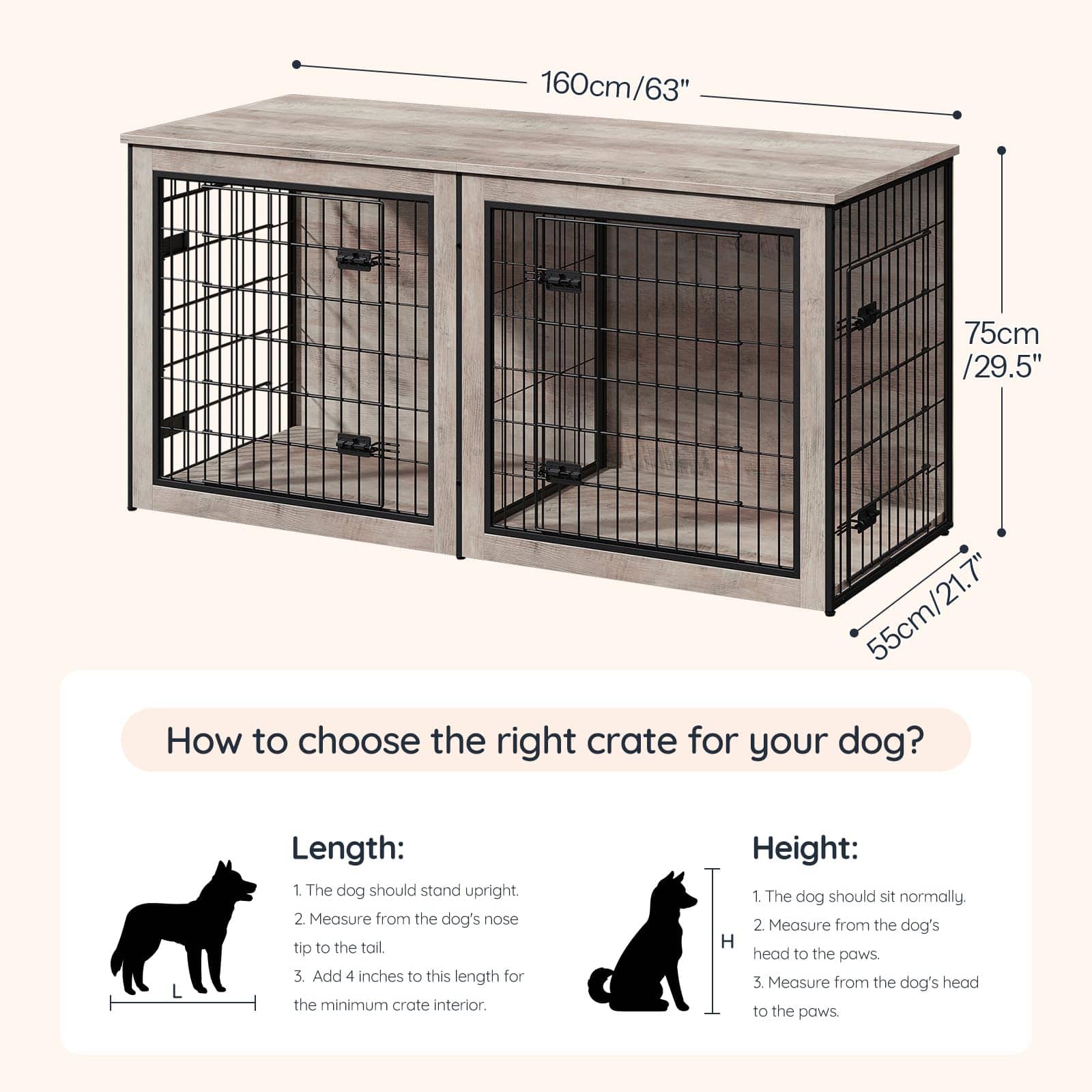 hoobro-pet-furniture-niche-chien-double-bois-greige-tv image 4