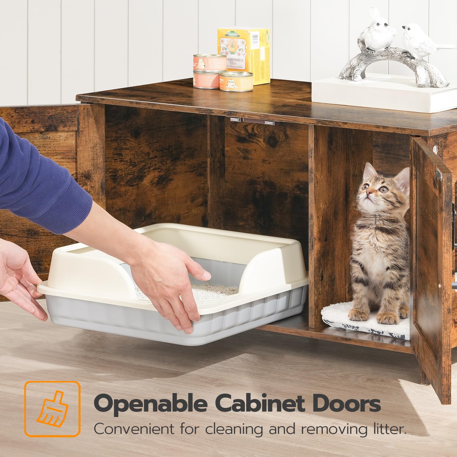 hoobro-pet-furniture-meuble-liti-re-chat-marron-cach image 8