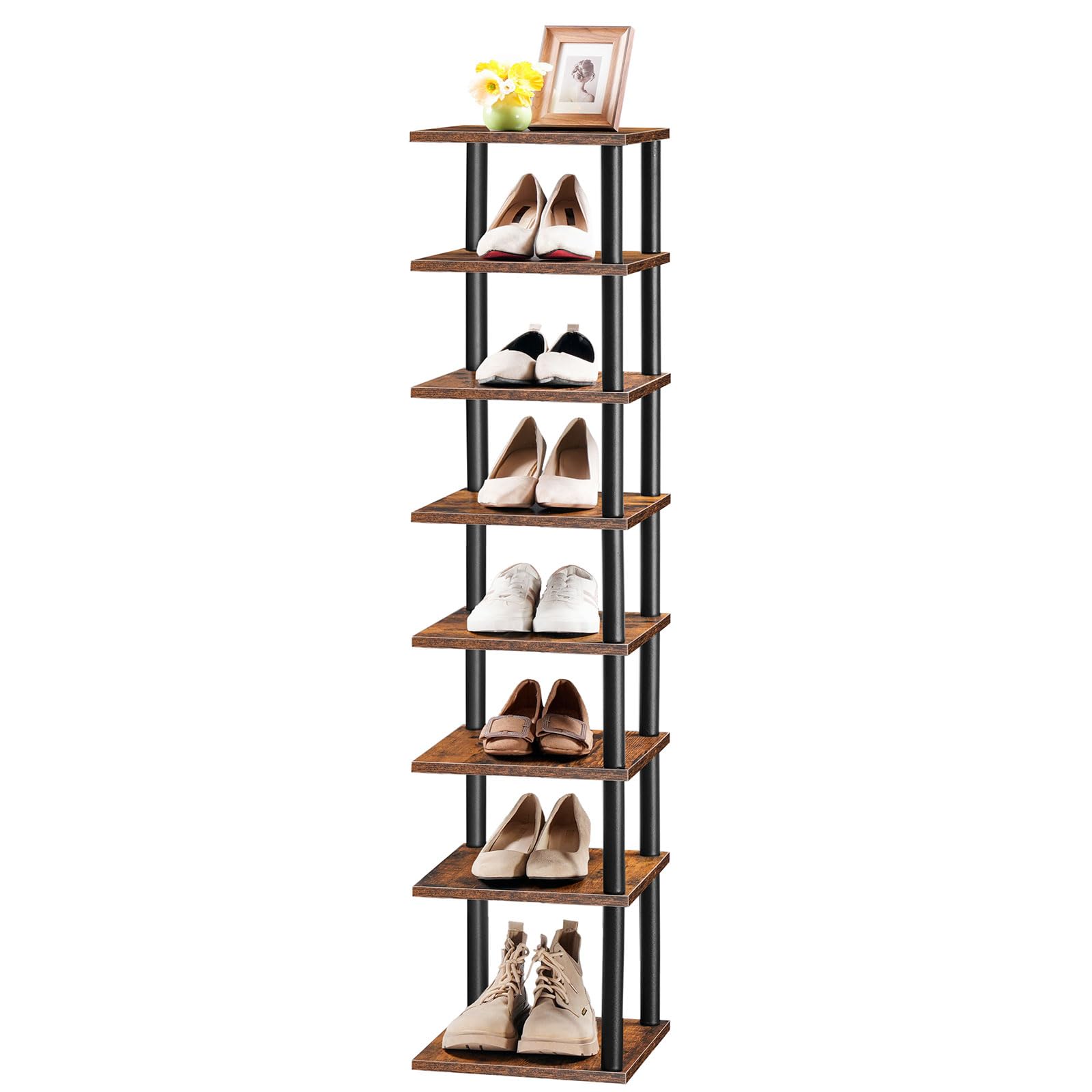 hoobro-shoe-racks-8-tier-meuble-chaussures-marron-2 image 1