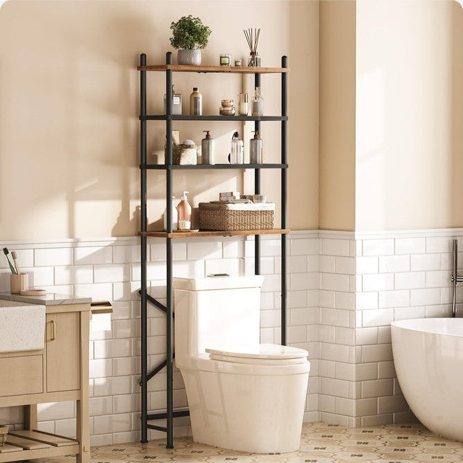 hoobro-bathroom-furniture-meuble-wc-marron-4-tag-res-pieds-r-glables image 2