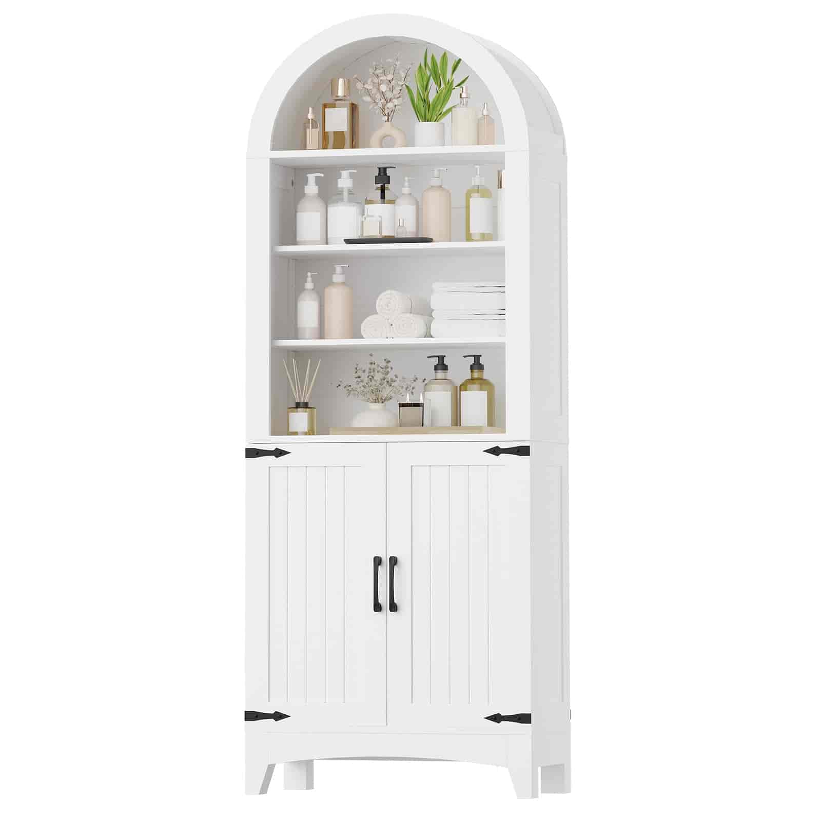 hoobro-armoire-salle-de-bain-haute-blanche-2-portes-170-cm image 1