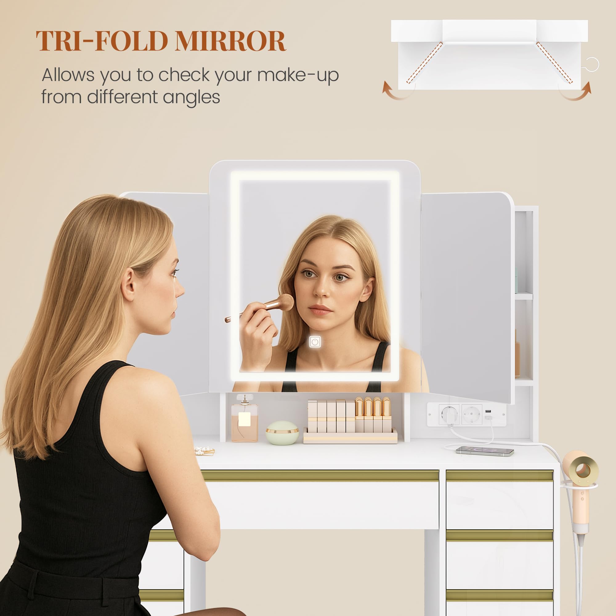 hexcelen-coiffeuses-coiffeuse-triple-miroir-108-cm-blanc image 3