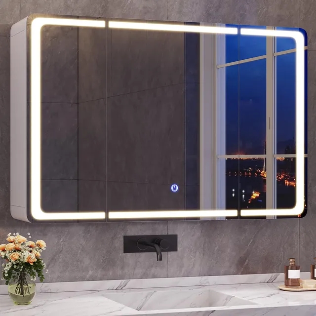 forabamb-armoires-murales-60cm-armoire-miroir-led-3-portes-prise image 1