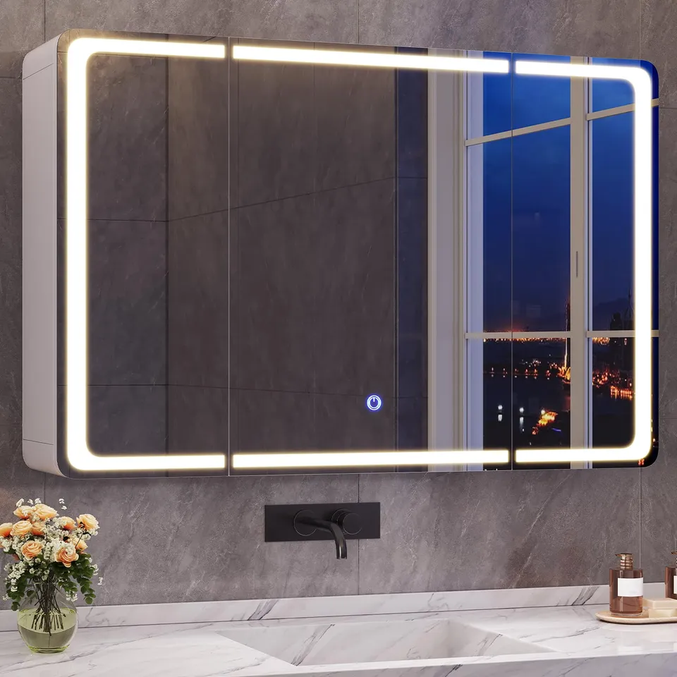 forabamb-armoires-murales-60cm-armoire-miroir-led-3-portes-prise image 1