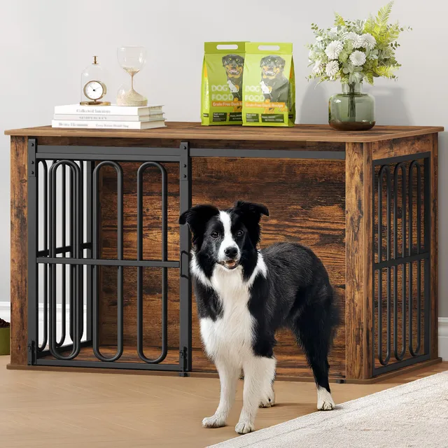 hexcelen-cage-chien-marron-100-cm-table-d-appoint image 1