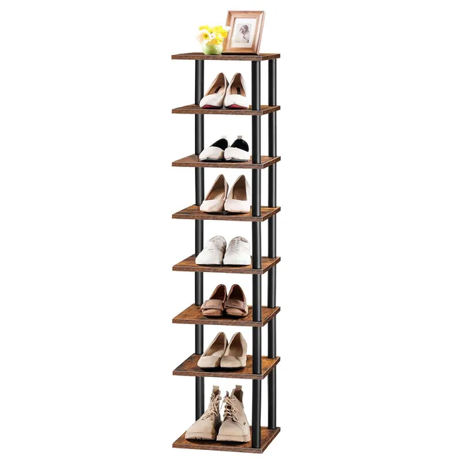 hoobro-shoe-racks-8-tier-meuble-chaussures-marron-2 image 1