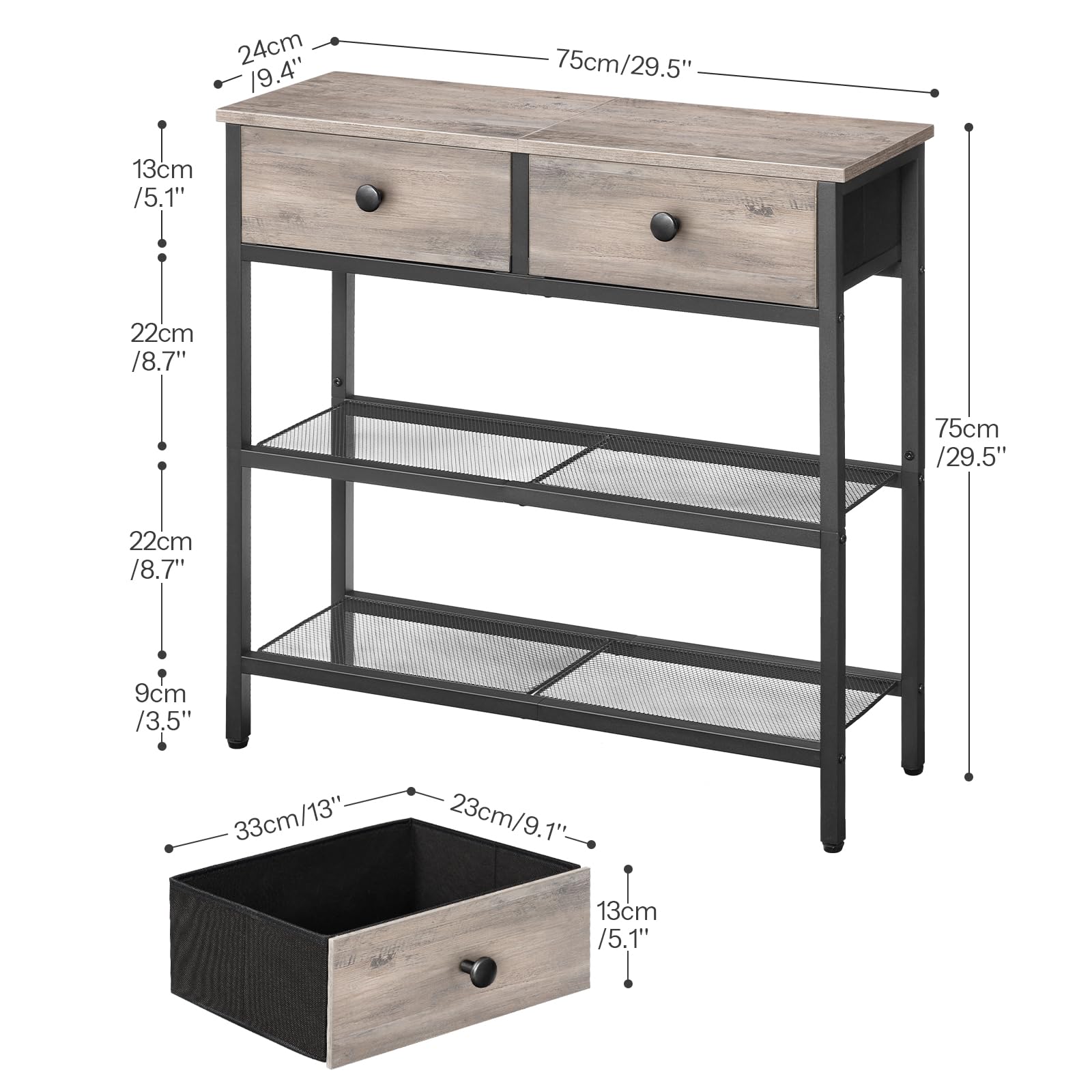 hoobro-console-table-console-entr-e-greige-troite-tiroirs-tissu image 3