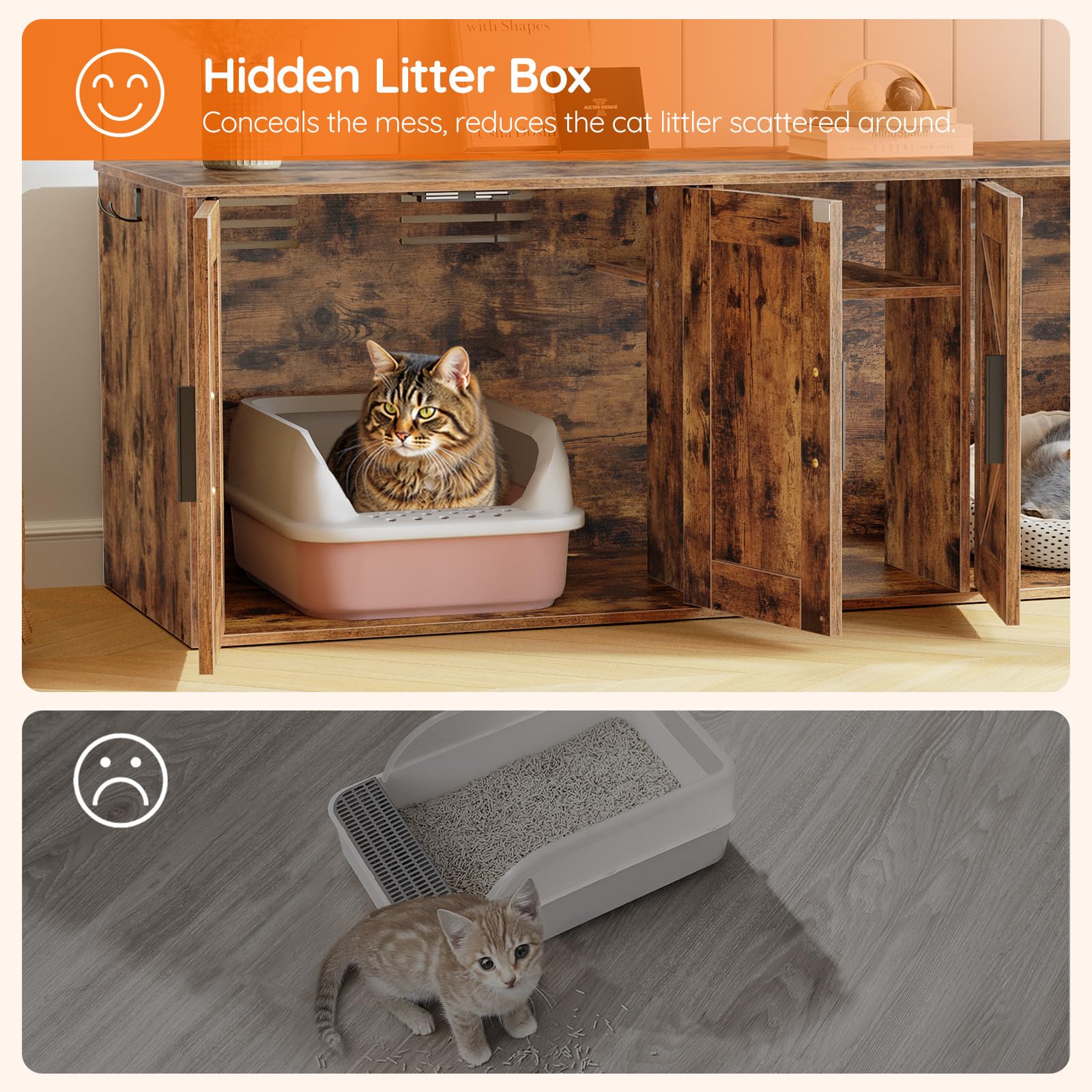 hoobro-pet-furniture-meuble-liti-re-double-marron-2-bacs image 8