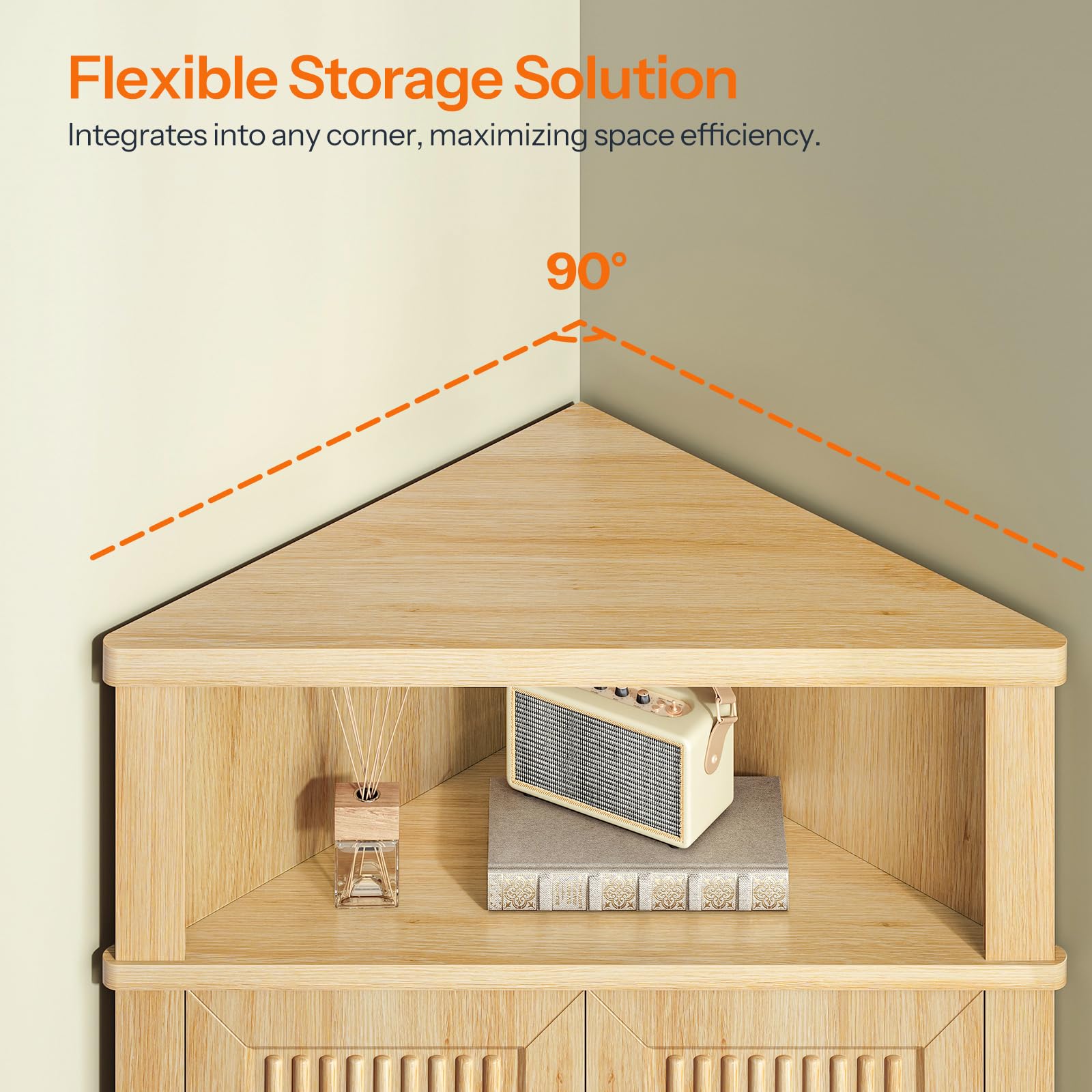 hoobro-meuble-d-angle-beige-porte-cannel-e-rangement-bois image 7