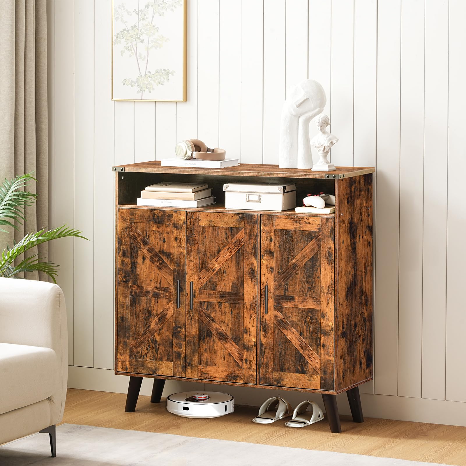 hoobro-meuble-chaussures-3-portes-marron-pour-entr-e image 4