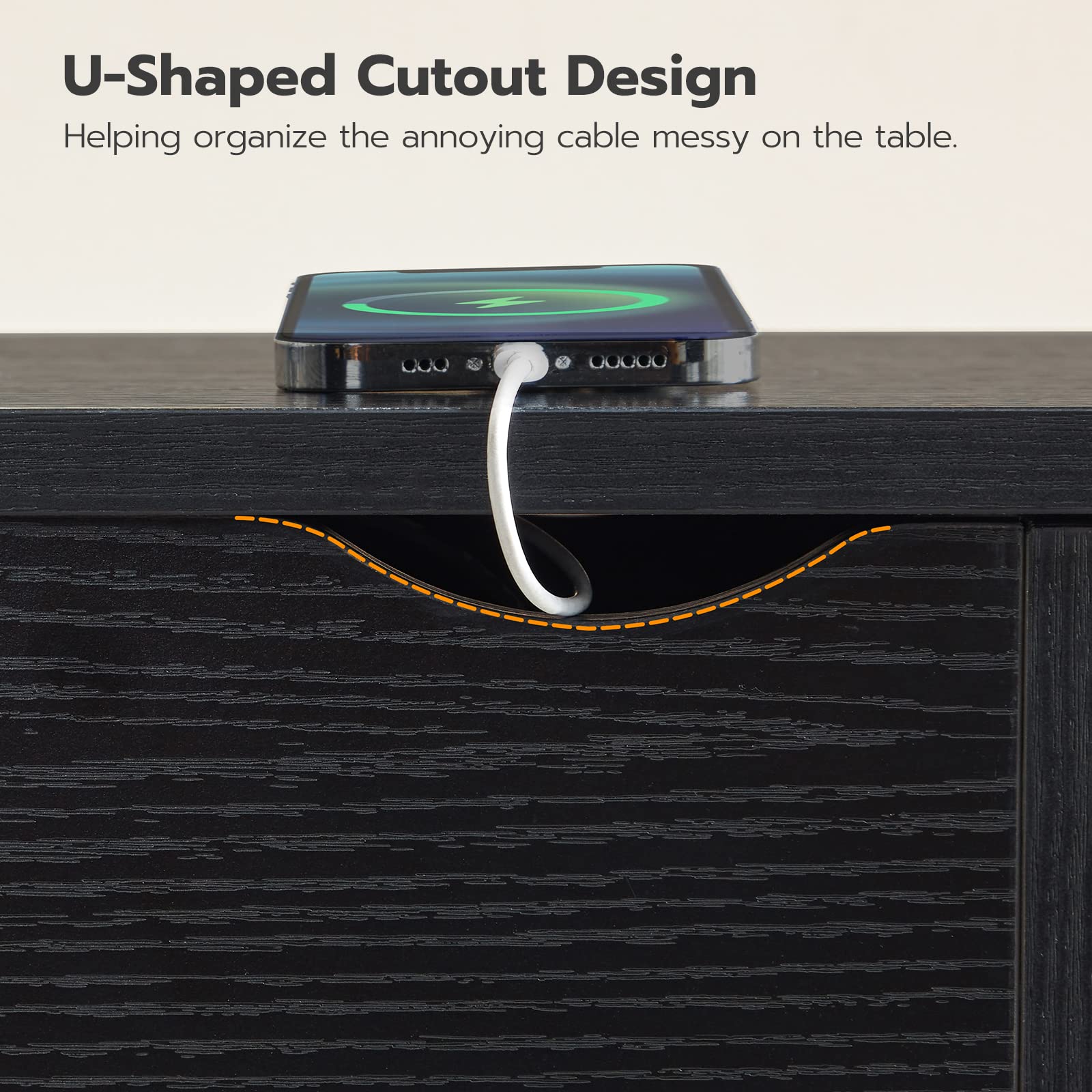 hoobro-table-appoint-rabattable-noire-avec-station-charge image 7