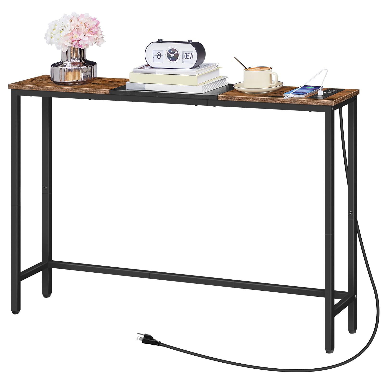 hoobro-console-table-console-entr-e-marron-44-9-pouces-prises image 1