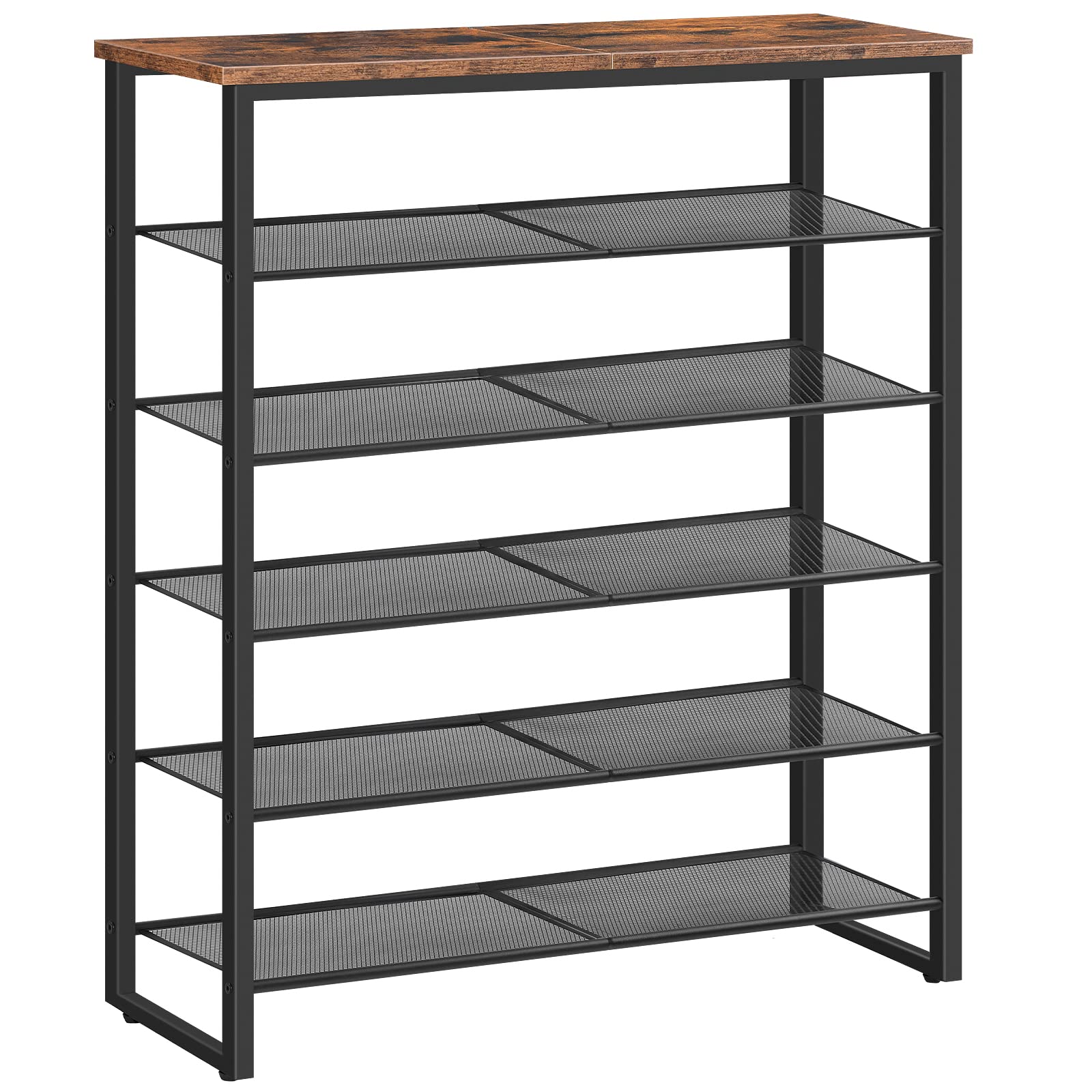 hoobro-shoe-racks-6-niveaux-meuble-chaussures-marron-18-24-paires image 3