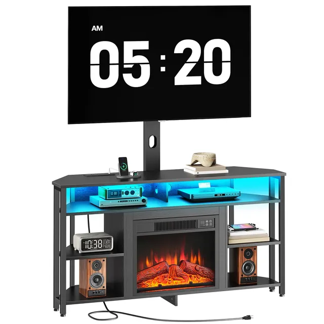 hoobro-tv-stands-meuble-tv-chemin-e-75-pouces-noir image 1