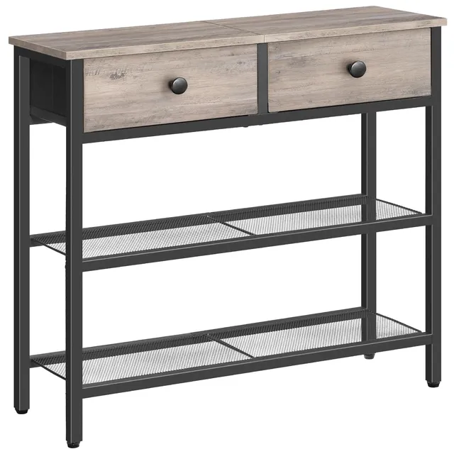 hoobro-console-table-console-entr-e-greige-troite-tiroirs-tissu image 1