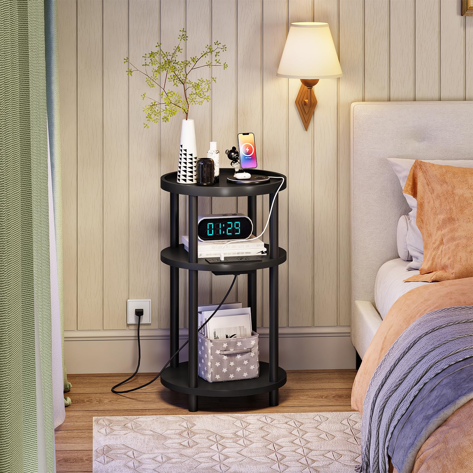 hoobro-table-d-appoint-ronde-bambou-noire-prise-charge image 5