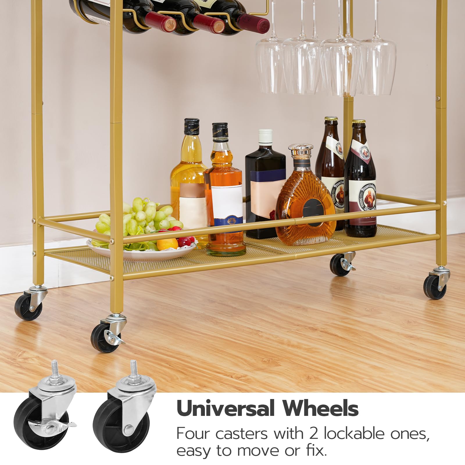 hoobro-desserte-bar-roulettes-dor-e-porte-verres image 8
