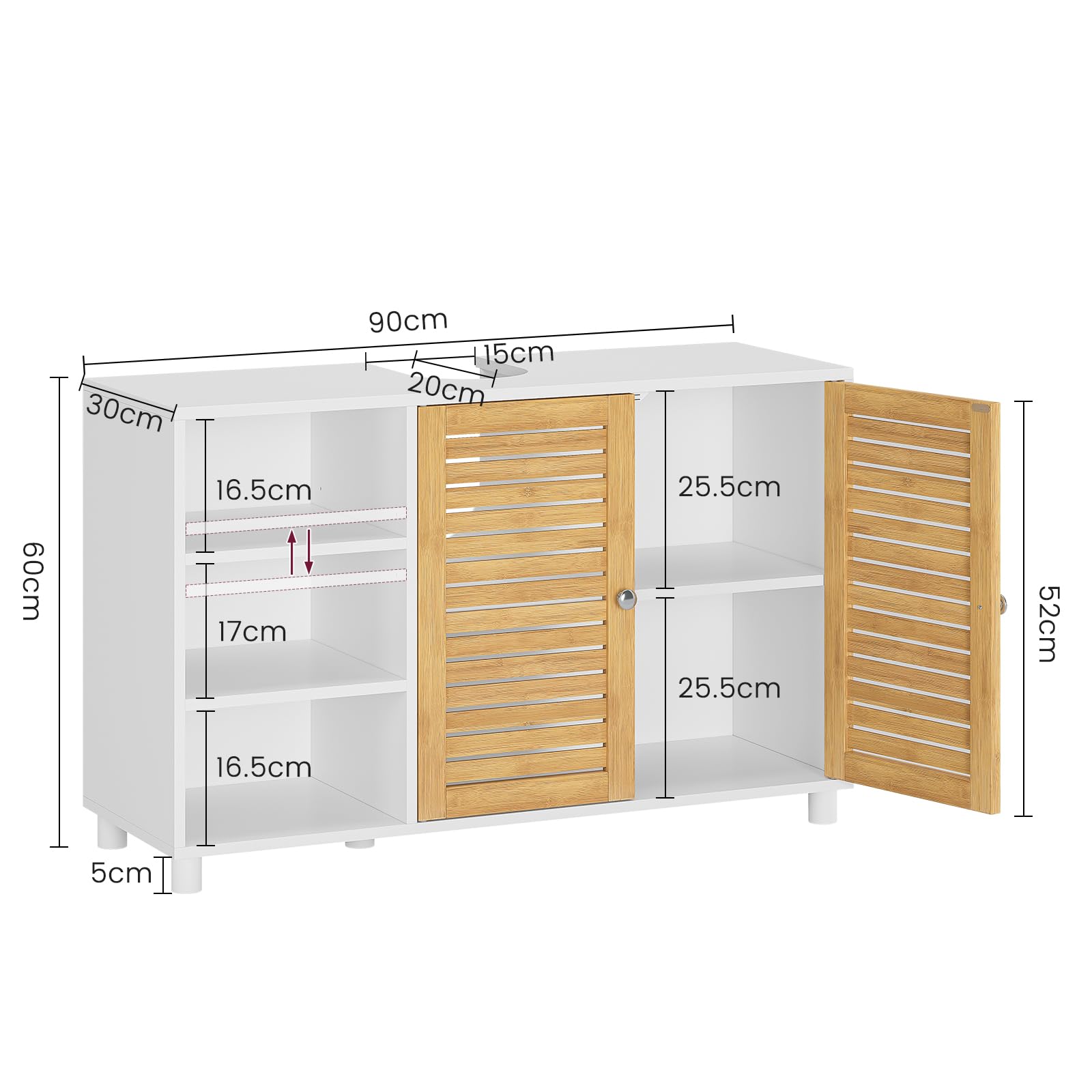 forabamb-meuble-sous-vasque-90x30x60cm-2-portes-bambou image 3