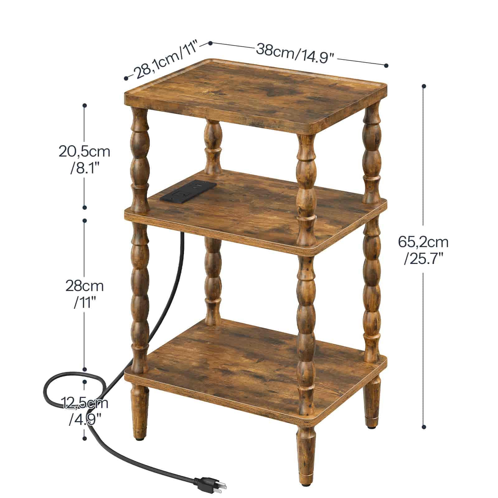 hoobro-side-tables-table-d-appoint-marron-3-niveaux-charge-sans-fil image 3