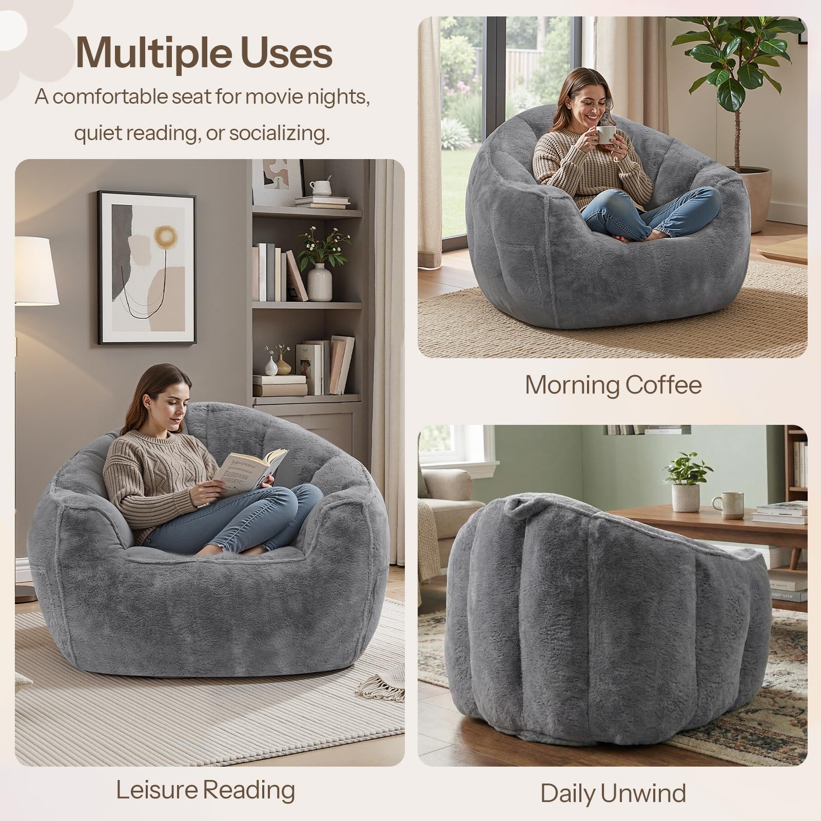 hoobro-pouf-g-ant-poire-adulte-fourrure-gris image 7