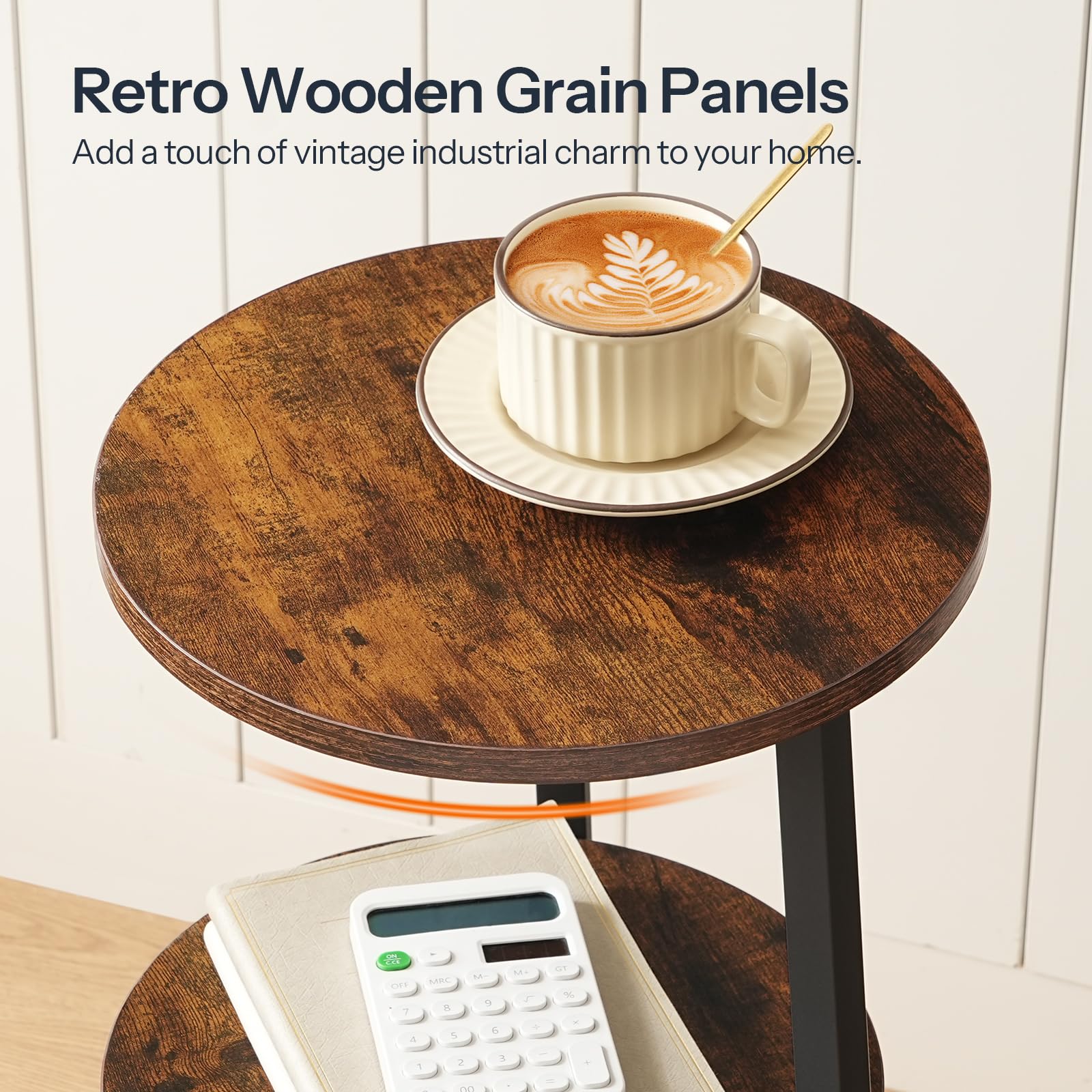 hoobro-side-tables-table-ronde-panier-marron-avec-prise image 8