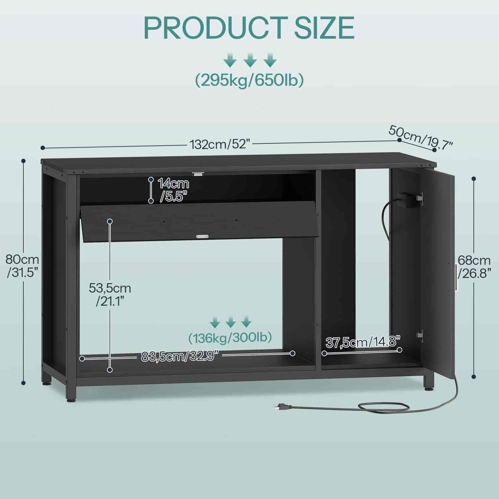 hoobro-meuble-aquarium-300l-noir-650lb-prise-usb-charge image 7