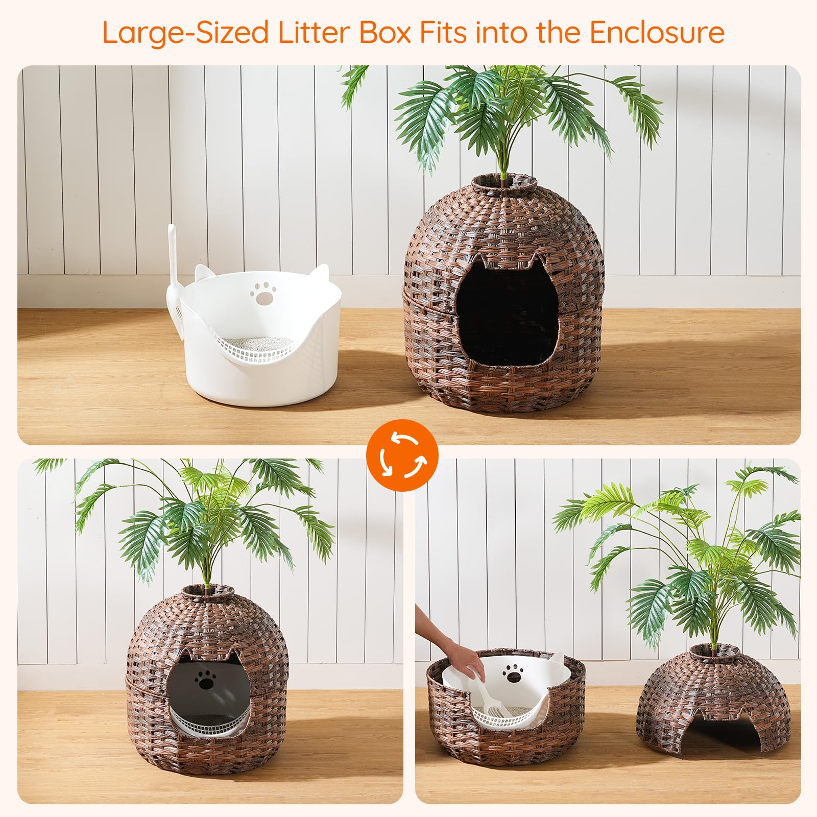 hoobro-pet-furniture-meuble-liti-re-chat-marron-rotin-plante image 6