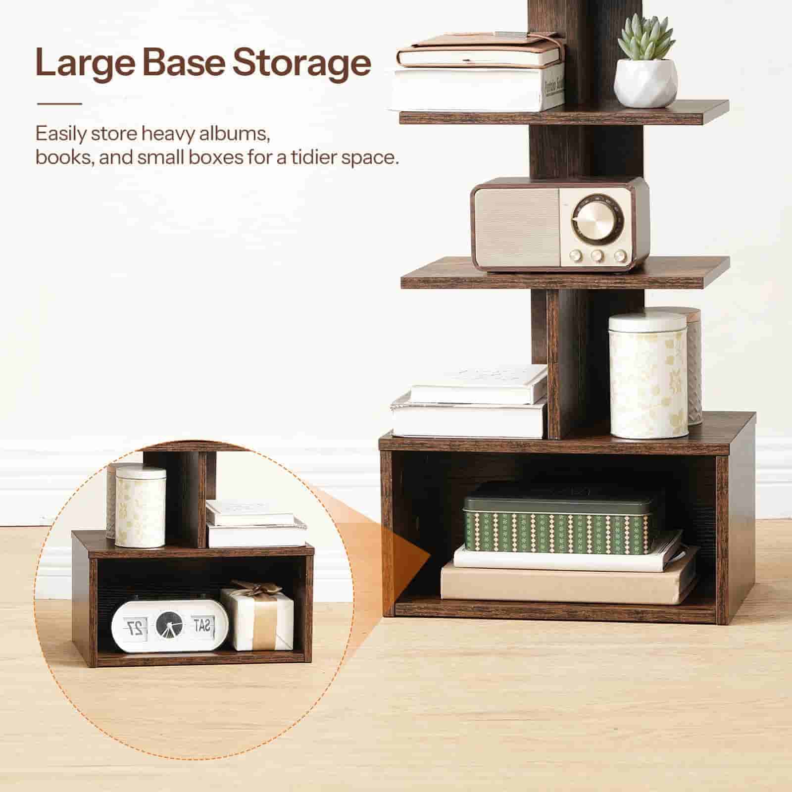 hoobro-bookshelves-biblioth-que-troite-9-niveaux-marron-avec-lumi-re image 8