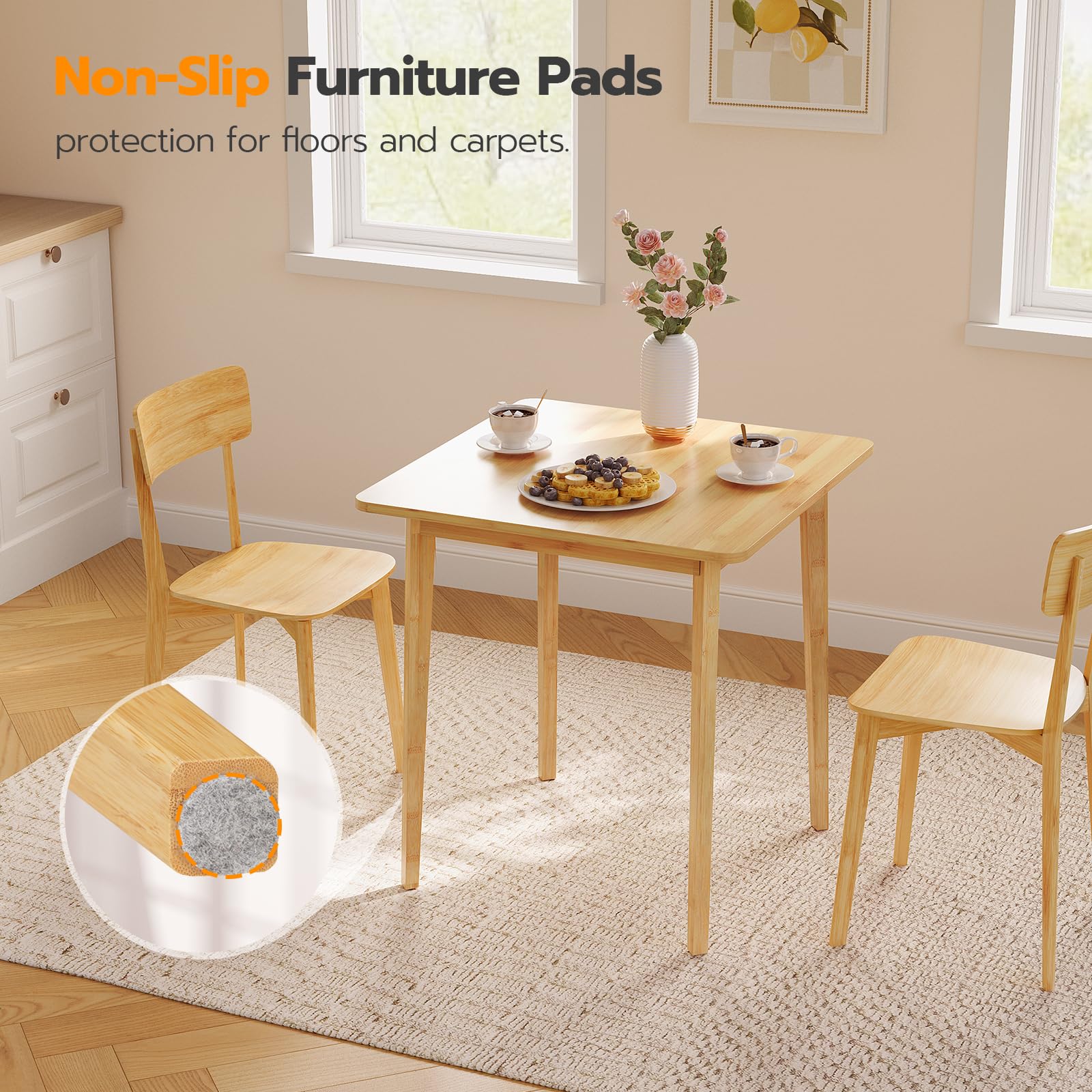 hoobro-dining-room-table-carr-e-bambou-naturel-70-cm image 5