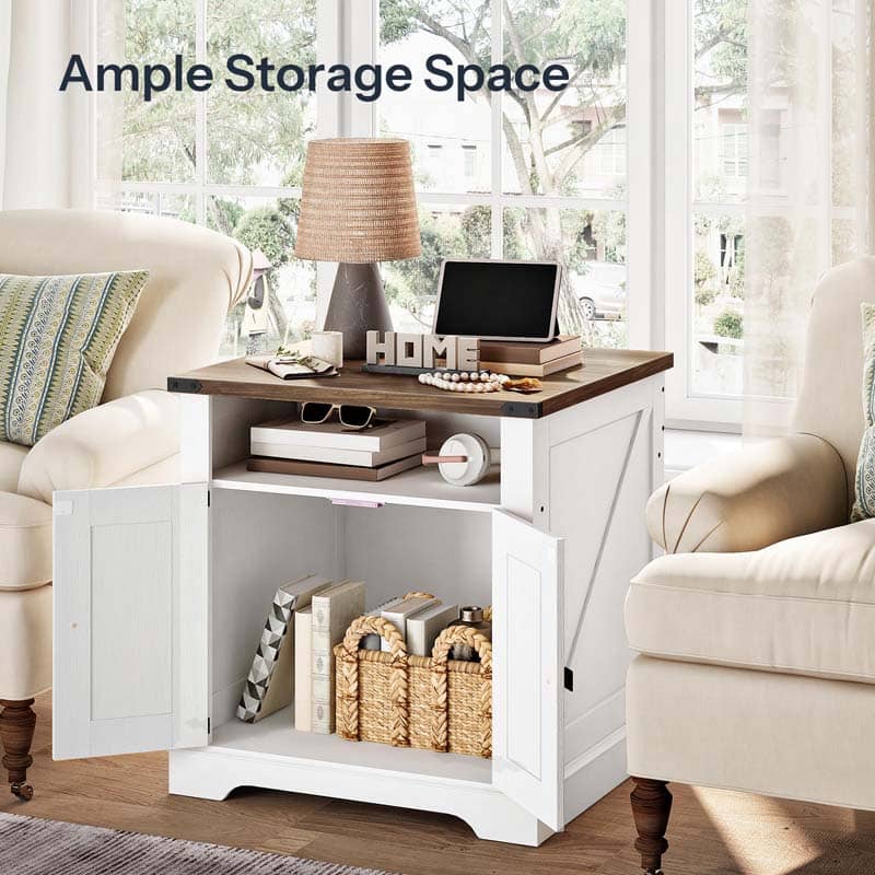 hoobro-table-de-chevet-blanche-60-cm-avec-station-charge image 6