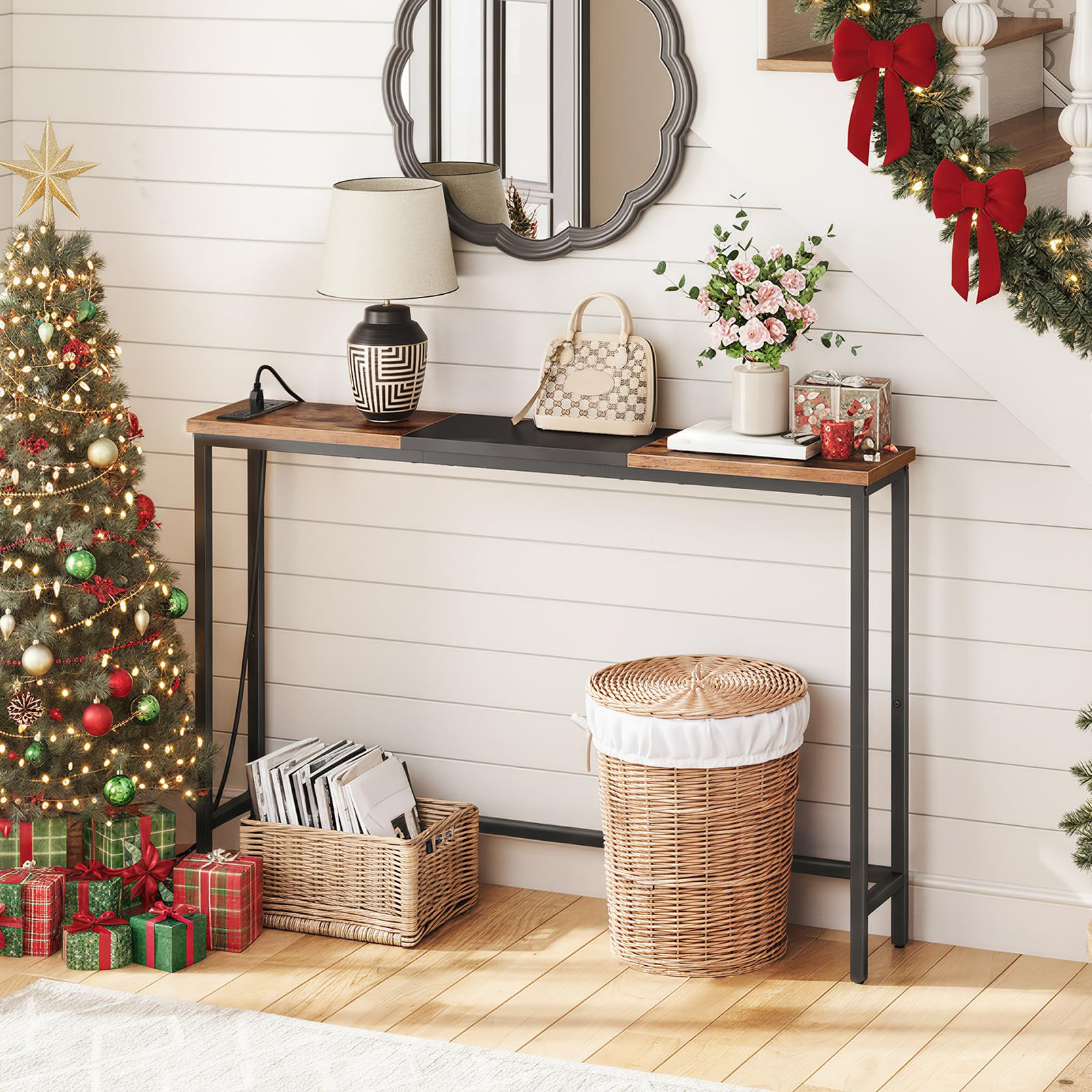 hoobro-console-table-console-entr-e-marron-44-9-pouces-prises image 2