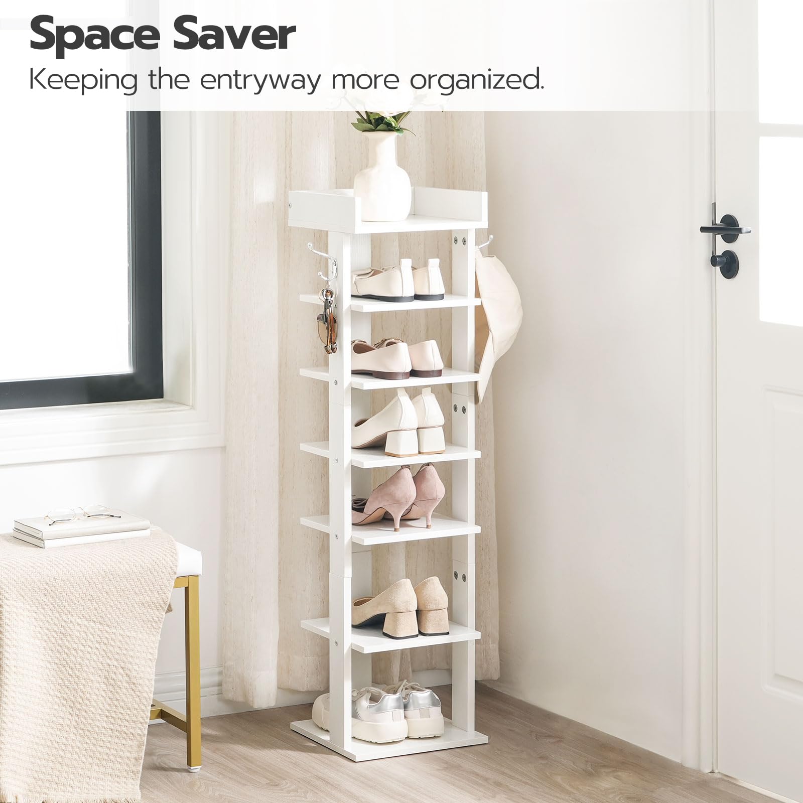 hoobro-shoe-racks-meuble-chaussures-blanc-7-niveaux-troit image 5