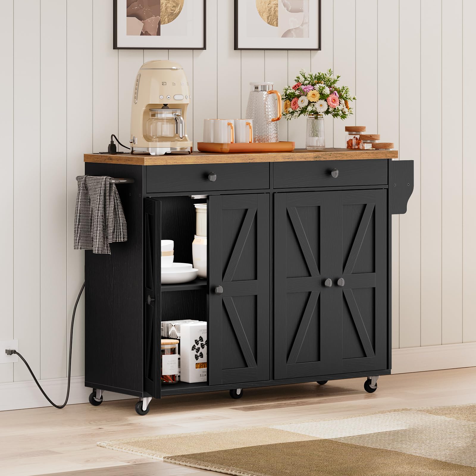 hoobro-kitchen-furniture-lot-cuisine-mobile-marron-110-cm image 4