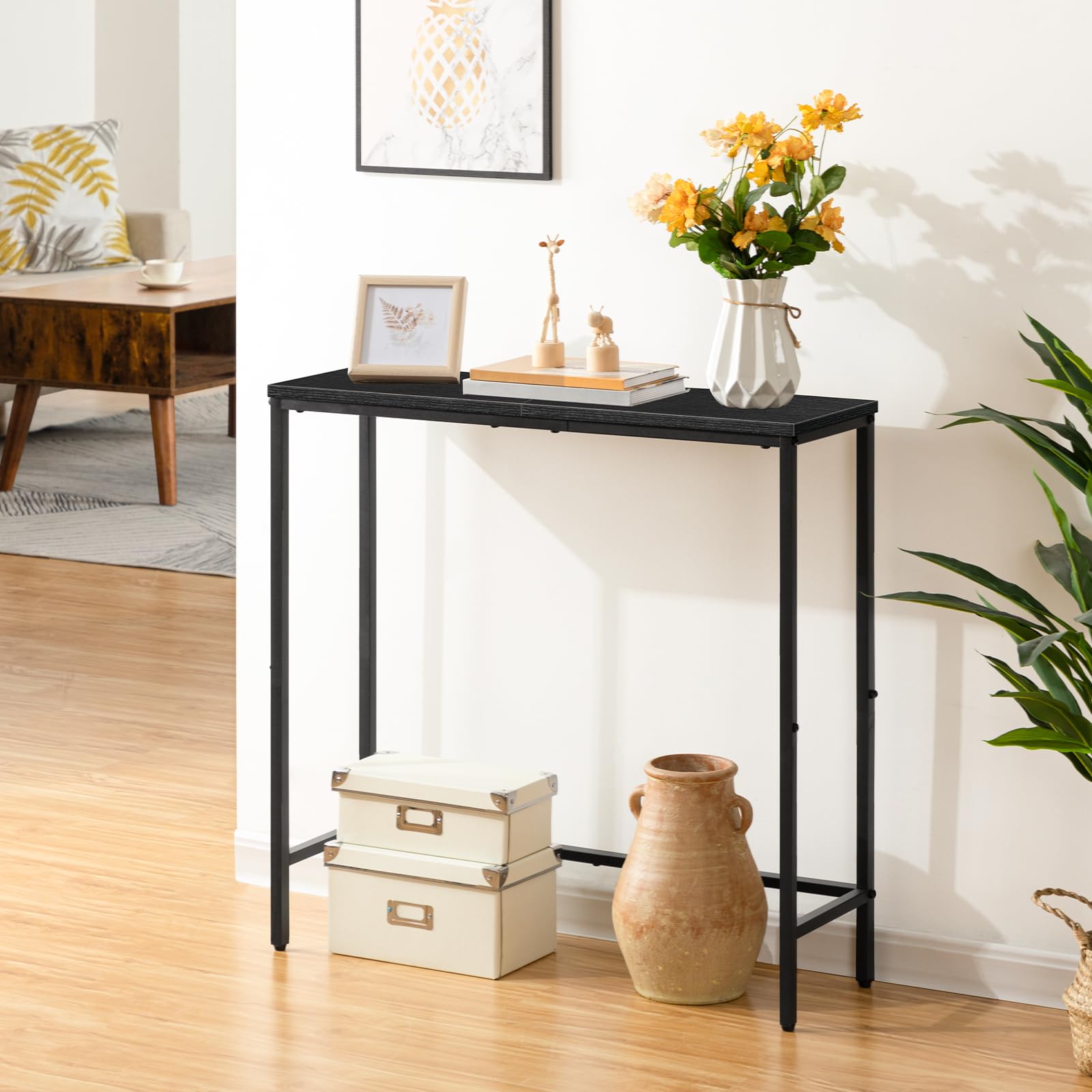 hoobro-console-table-slim-console-entr-e-noire-bois image 2