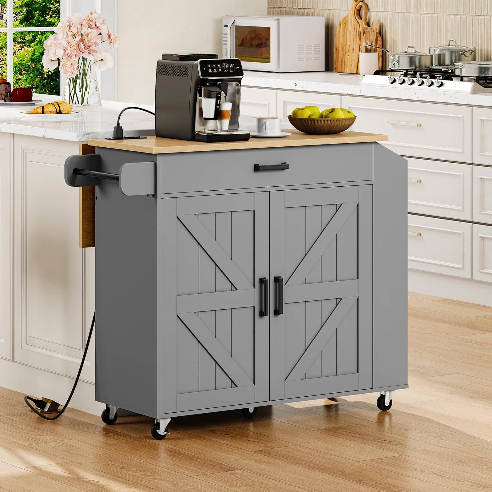 hoobro-kitchen-furniture-desserte-grise-roulettes-prise image 4