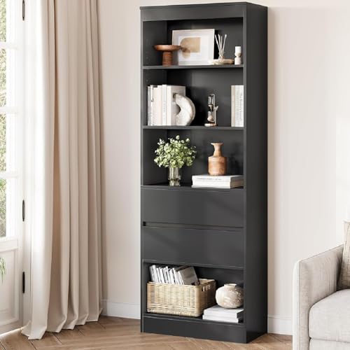 forabamb-commodes-salle-de-bain-armoire-haute-noire-180-cm-tiroirs image 8