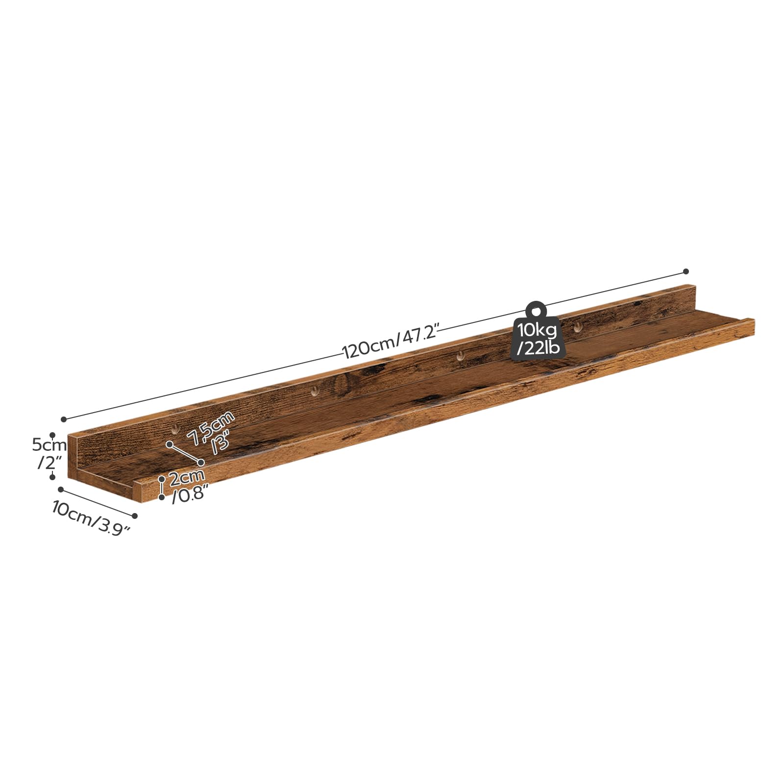 hoobro-storage-racks-tag-re-murale-marron-lot-de-3-longue image 4