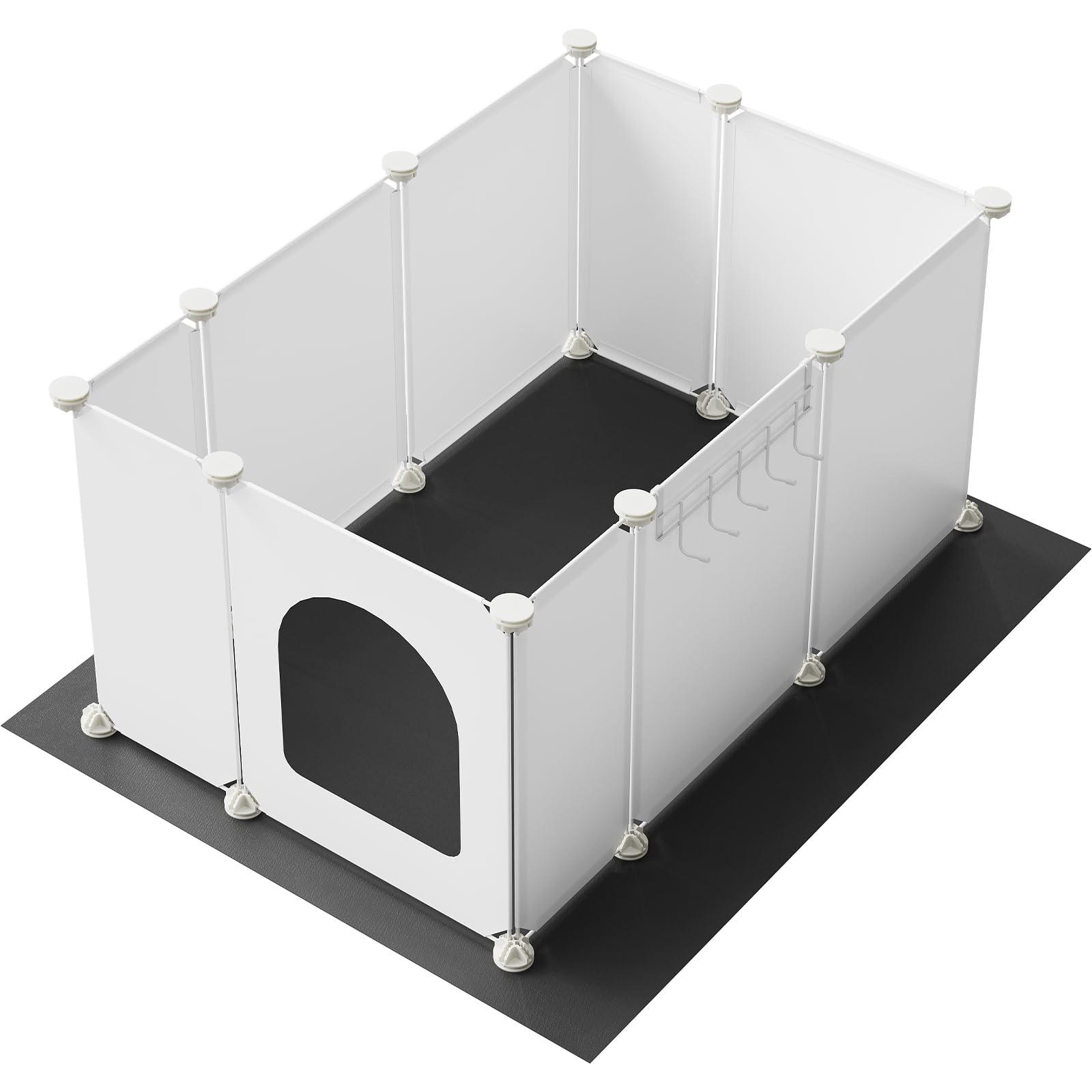 hoobro-pet-furniture-meuble-liti-re-chat-blanc-avec-tapis image 1