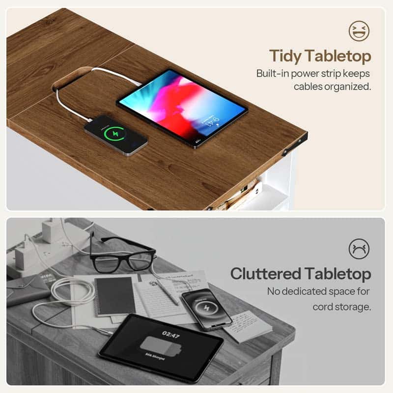 hoobro-side-tables-table-de-chevet-blanche-troite-avec-usb image 7