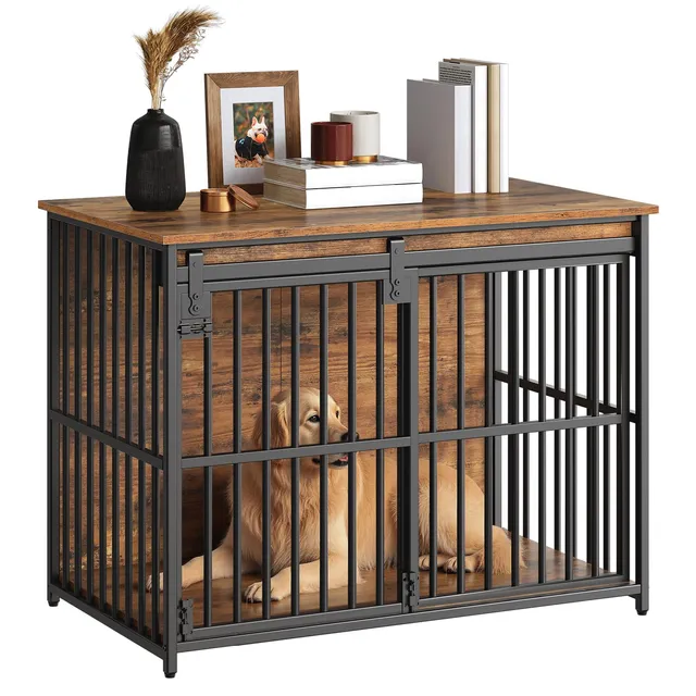 hoobro-pet-furniture-niche-chien-36-6-pouces-marron-cage image 1